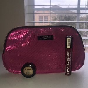 Makeup bag + lipstick bundle!!